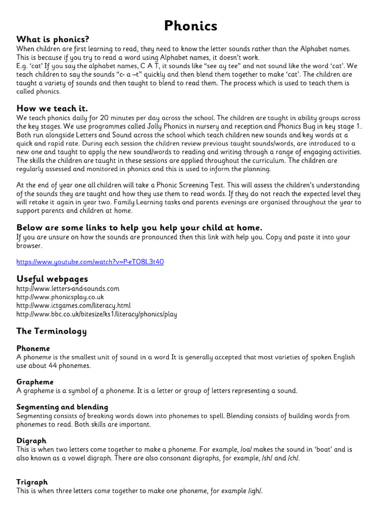 Reading Phonics | PDF
