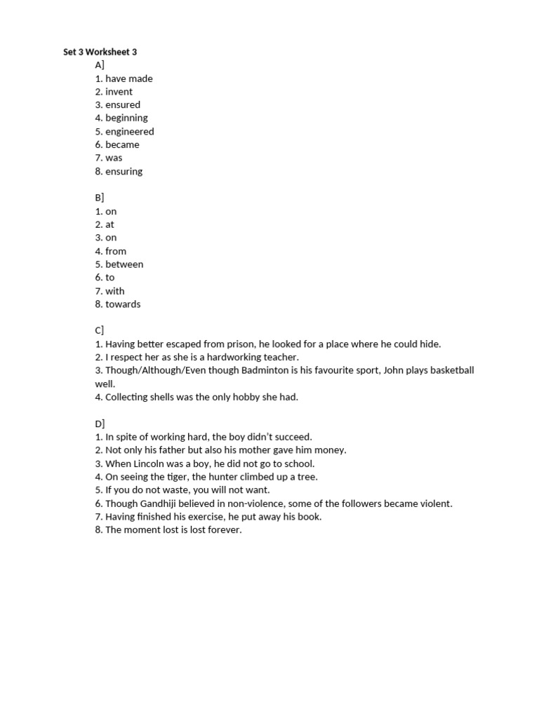 GWS - Set 3 - WS 3 | PDF