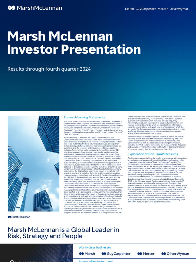 PDF 2024 4q MMC External Investor Presentation | PDF | Insurance ...