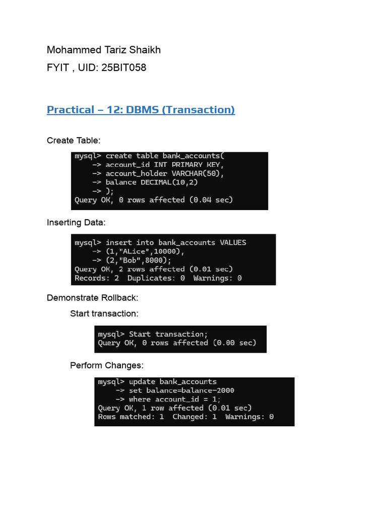 DBMS Prac12 PDF | PDF