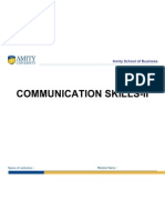 Communication Skills-Ii: Amity School of Business