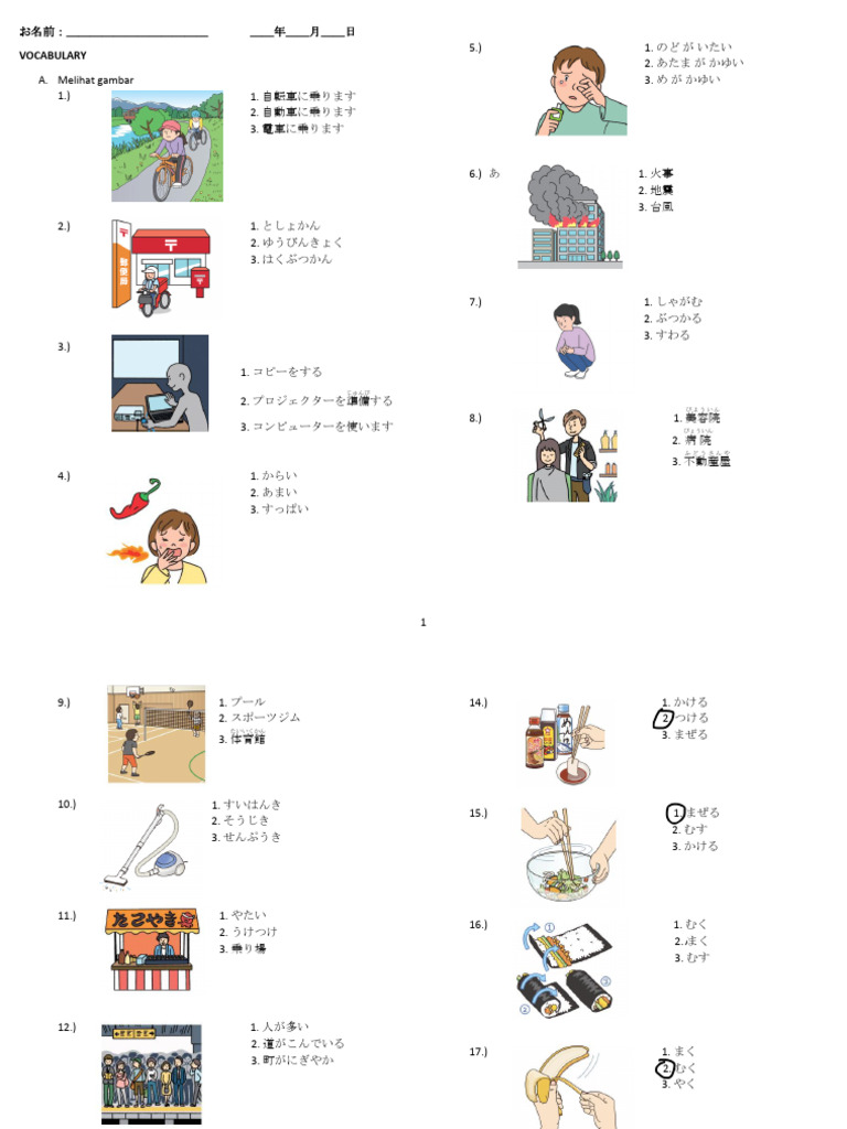 Bank Soal JFT 1 | PDF