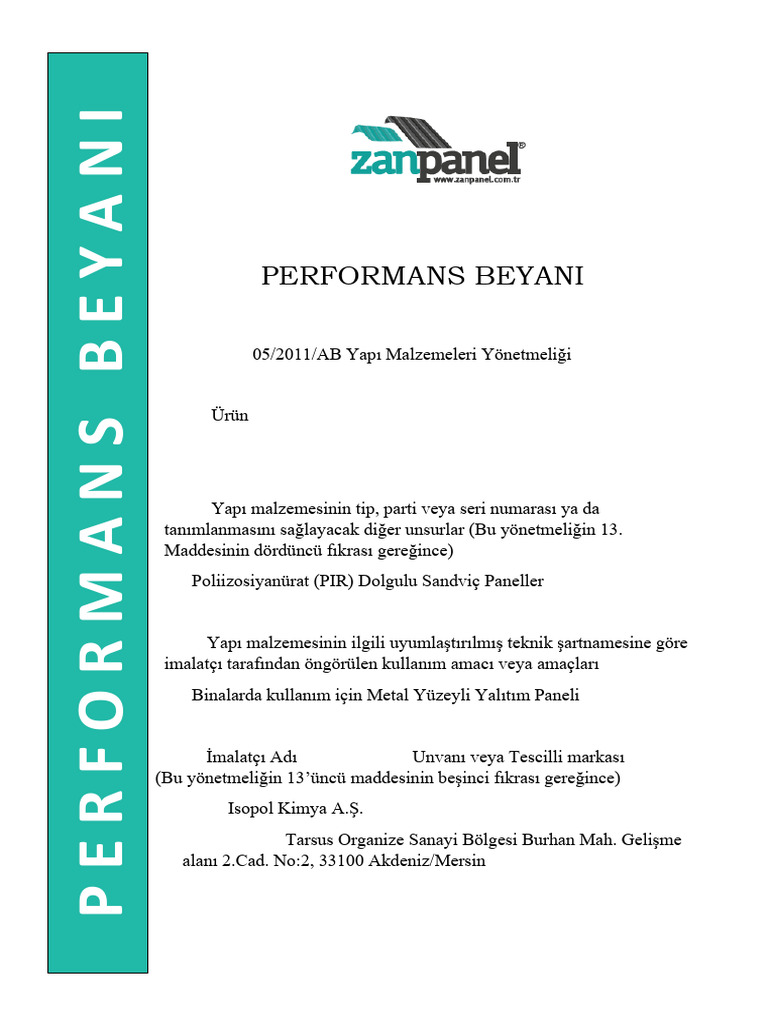 Performans Beyani | PDF