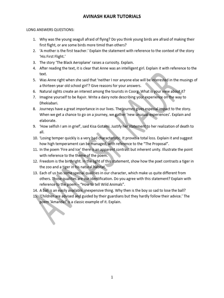 100-150 Words Long Questions | PDF