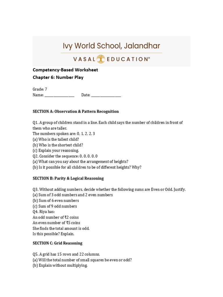 Chapter 6 Worksheet Grade 7 | PDF