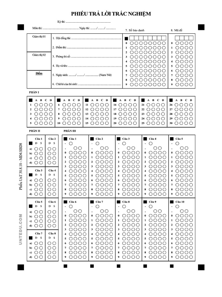 Unt 30.8.10 Abcd 4 Digits 1 Form | PDF