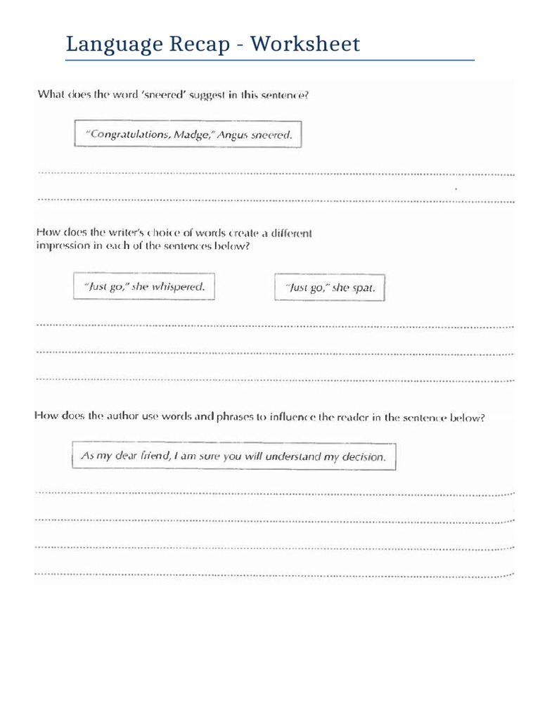 Langauge Recap Extension | PDF