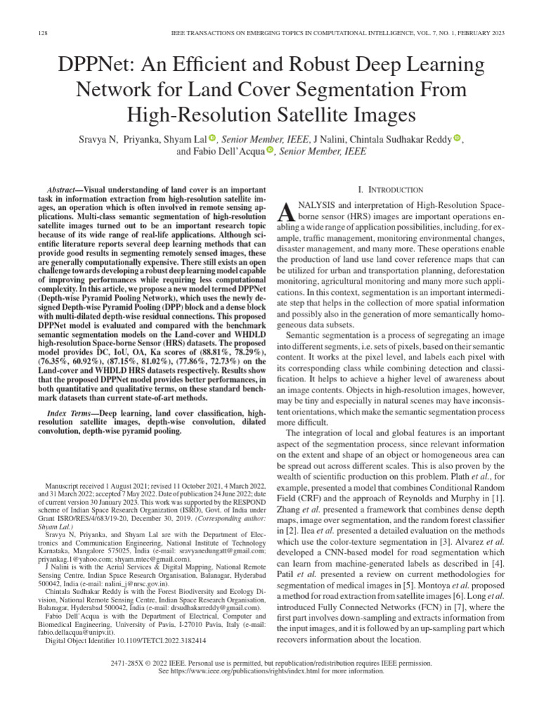 DPPNet An Efficient and Robust Deep Learning Network For Land Cover ...
