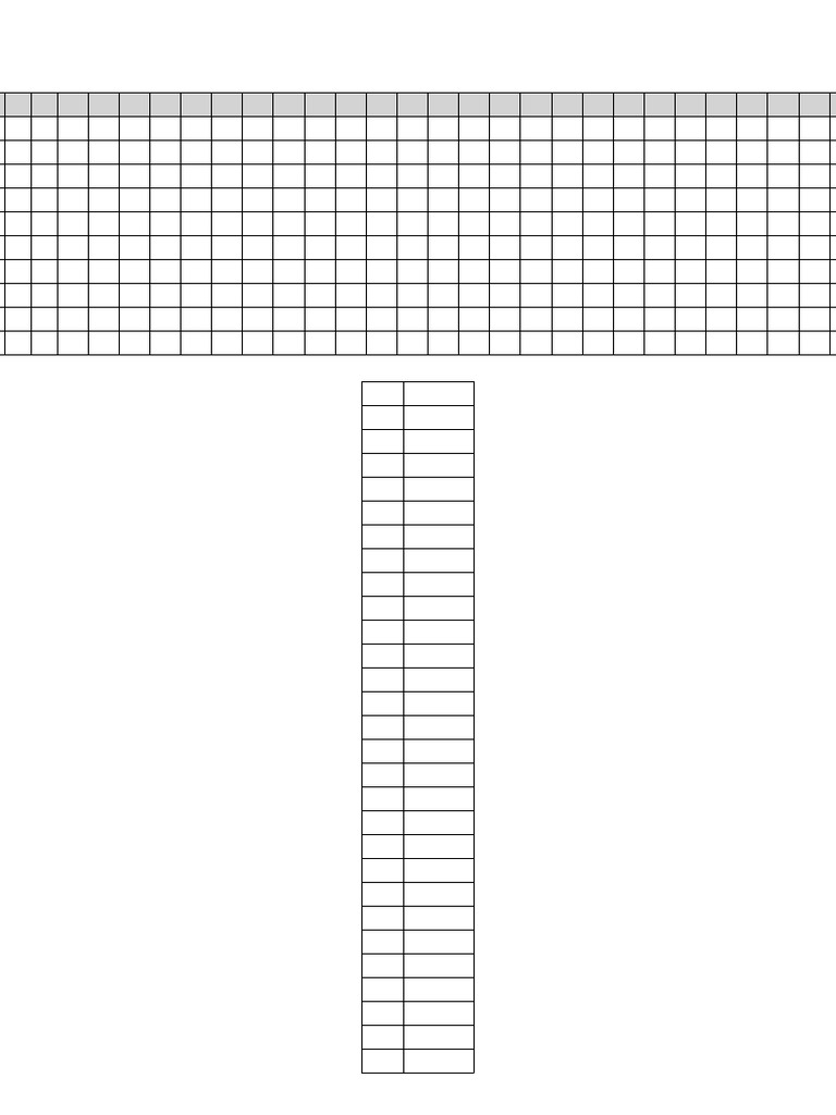 Math Tables Vertical Squares Cubes | PDF