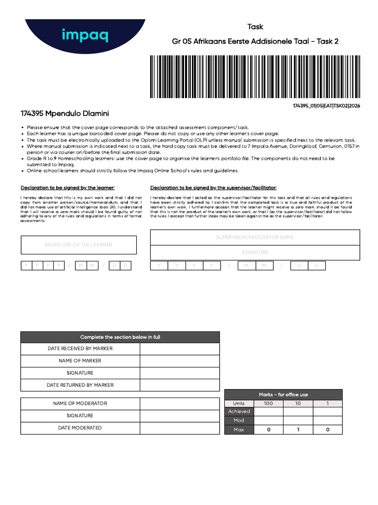 Taskcovers - 174395 - 01 - Afrikaans Eerste Addisionele Taal - 2026 | PDF