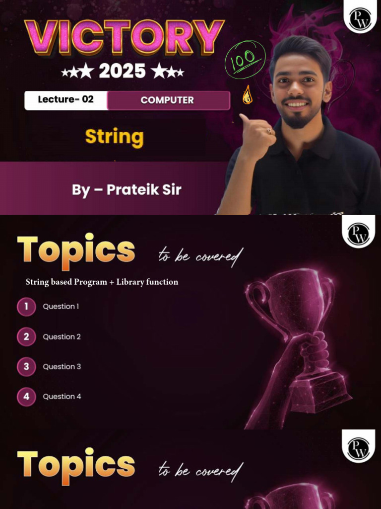 Strings 02 - Class Notes - Victory 2025 | PDF