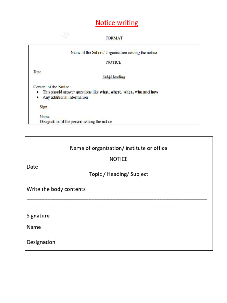 Notice Writing V Class Lost and Found | PDF