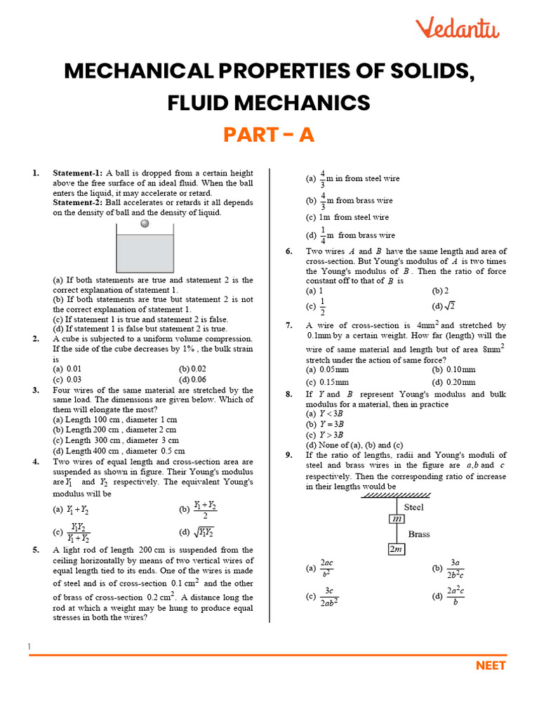 Mechanical Properties of Solids,Fluid Mechanics | PDF | Young's Modulus ...
