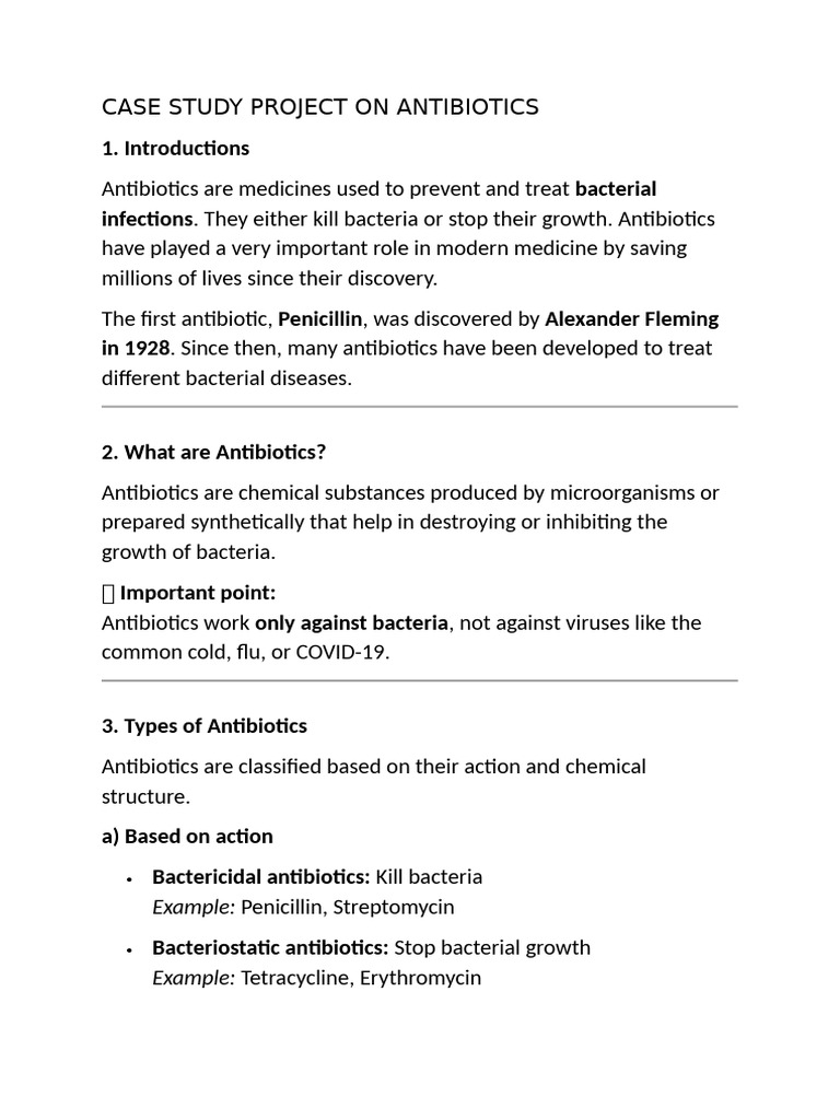 Case Study Project On Antibiotics Jpy | PDF | Infection | Antimicrobial ...