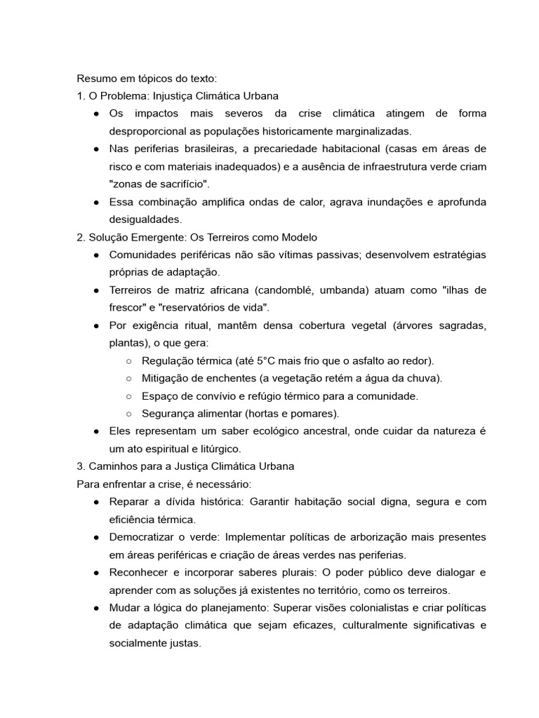 Resumo em Tópicos Do Texto | PDF