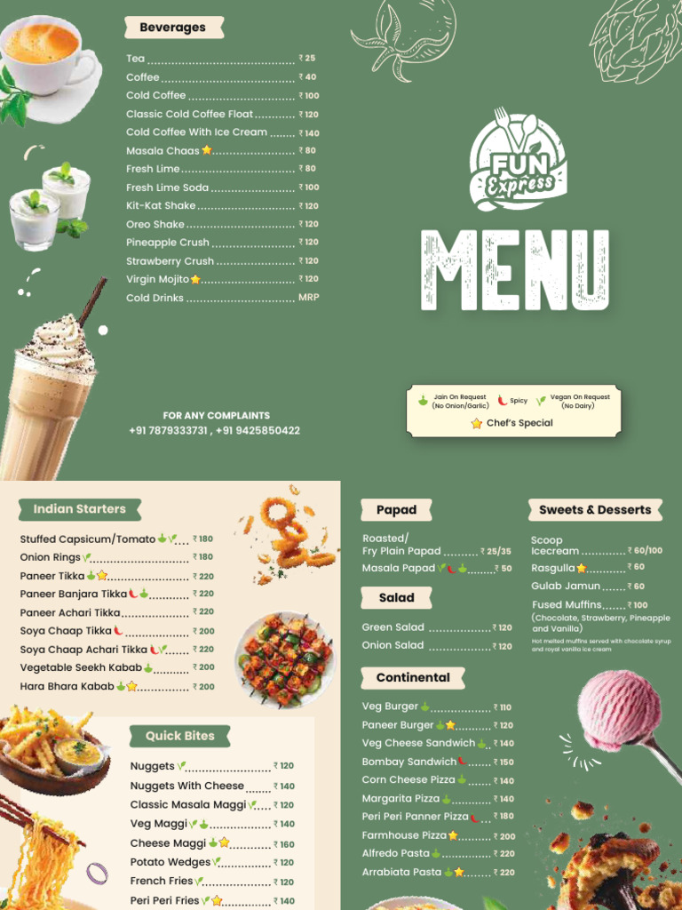 FUNINGO Restaurant Menu | PDF | Soup | Ice Cream