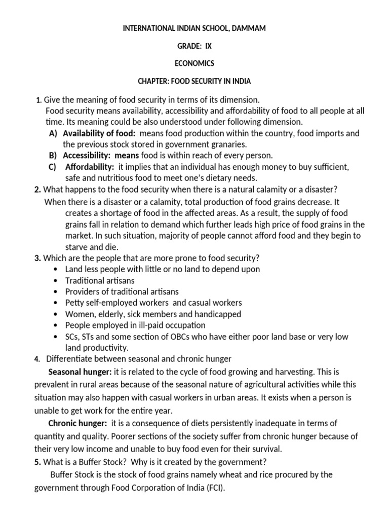 Food Security in India | PDF | Food Security | Economies