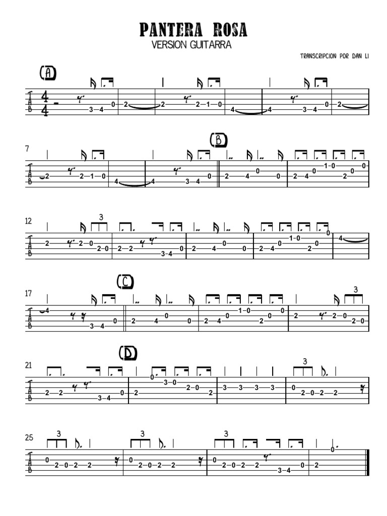 La Pantera Rosa Guitarra | PDF