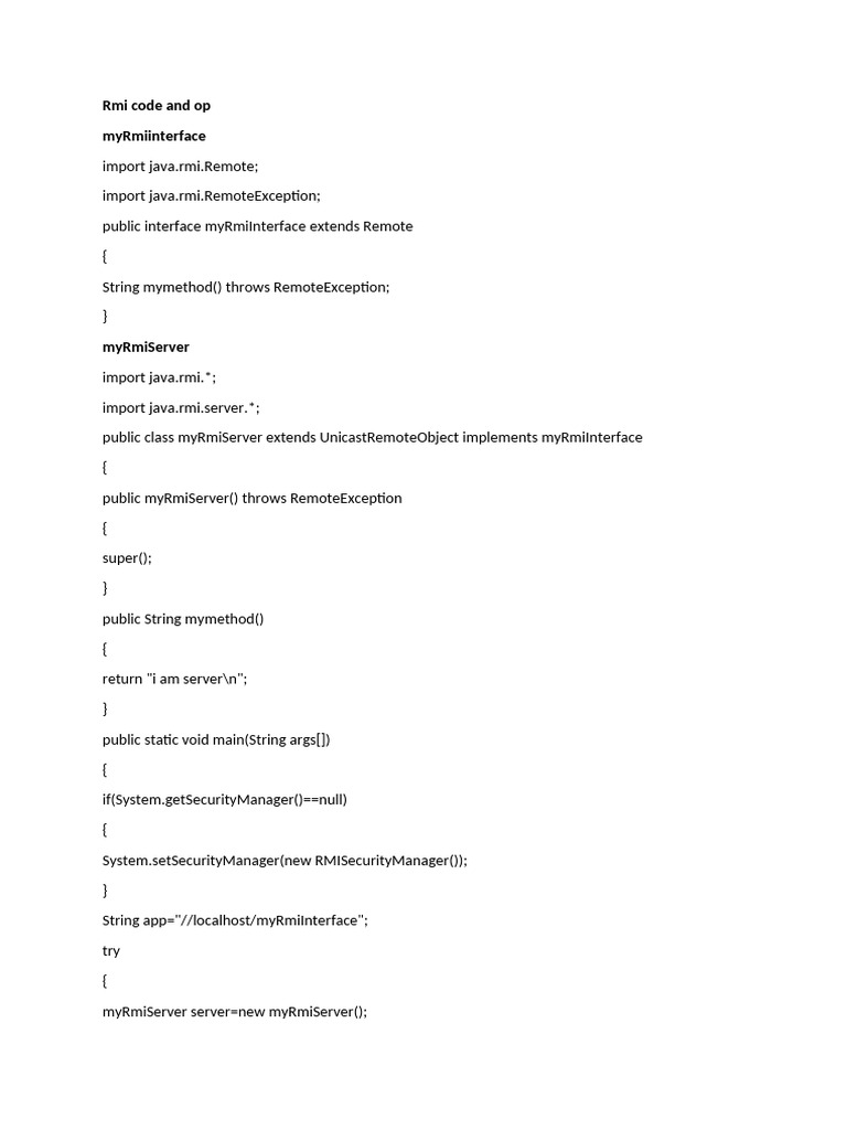 Rmi Code and Op | PDF