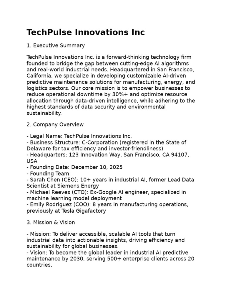 TechPulse Innovations Inc | PDF | Artificial Intelligence ...