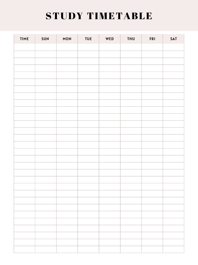 Study Timetable Planner | PDF
