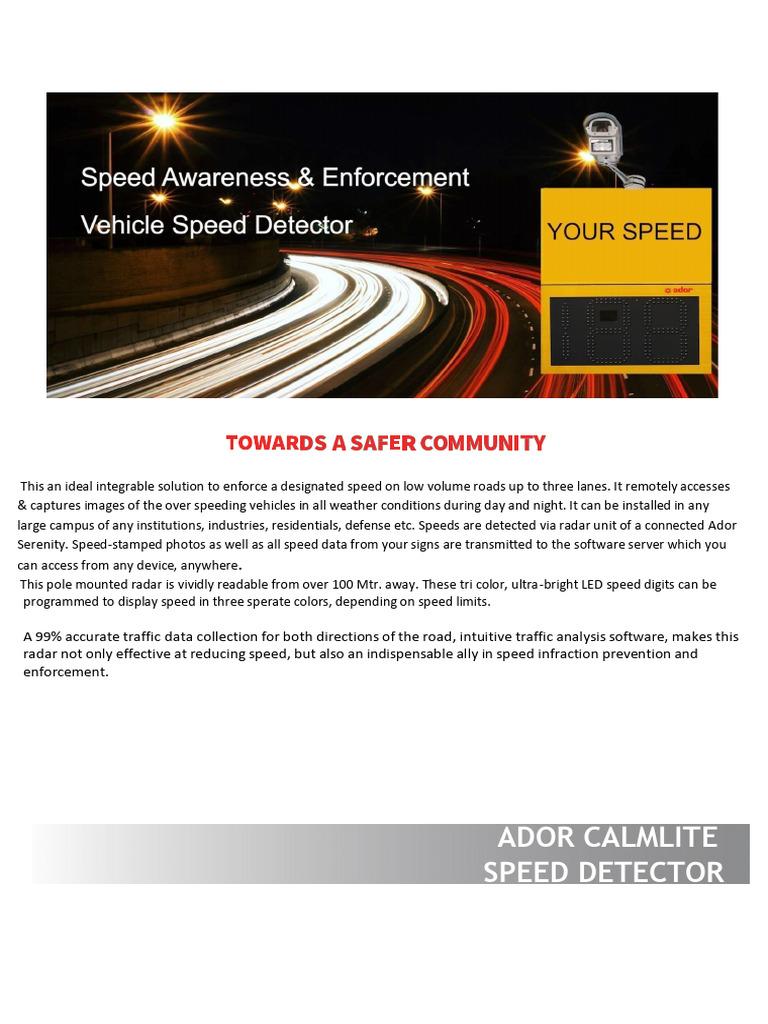 Speed Radar Display Detection Sytem | PDF | Light Emitting Diode | Radar