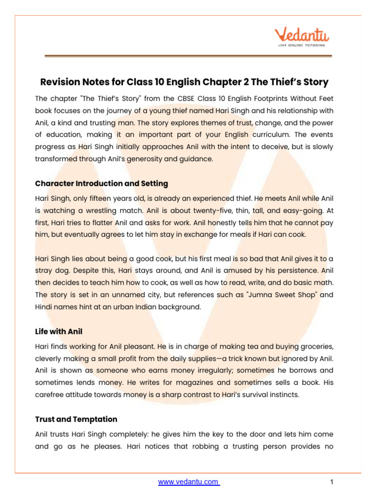Revision Notes Class 10 English Chapter 2 2025-26 Free PDF | PDF ...