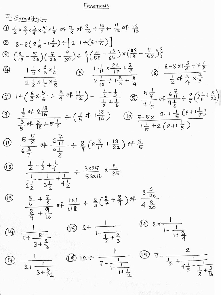 Fraction Problem Set18022026 | PDF