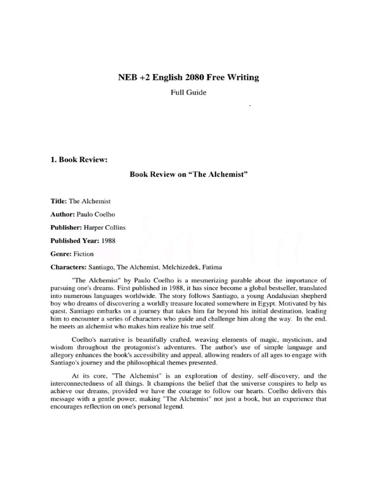 Class 12 English Free Writing | PDF