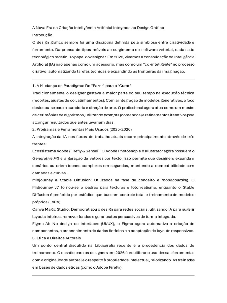 A Nova Era Da Criação Inteligência Artificial Integrada Ao Design ...