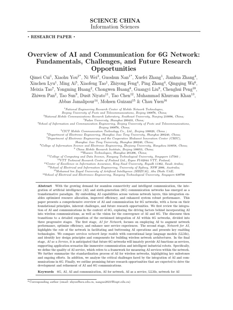 2412.14538v4 Overview of AI and Commu | PDF | Computer Network ...