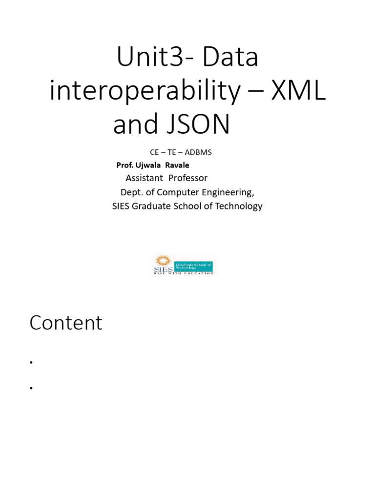 Chapter 3 - Data Interoperability - XML and JSON | PDF | X Path | Xml ...