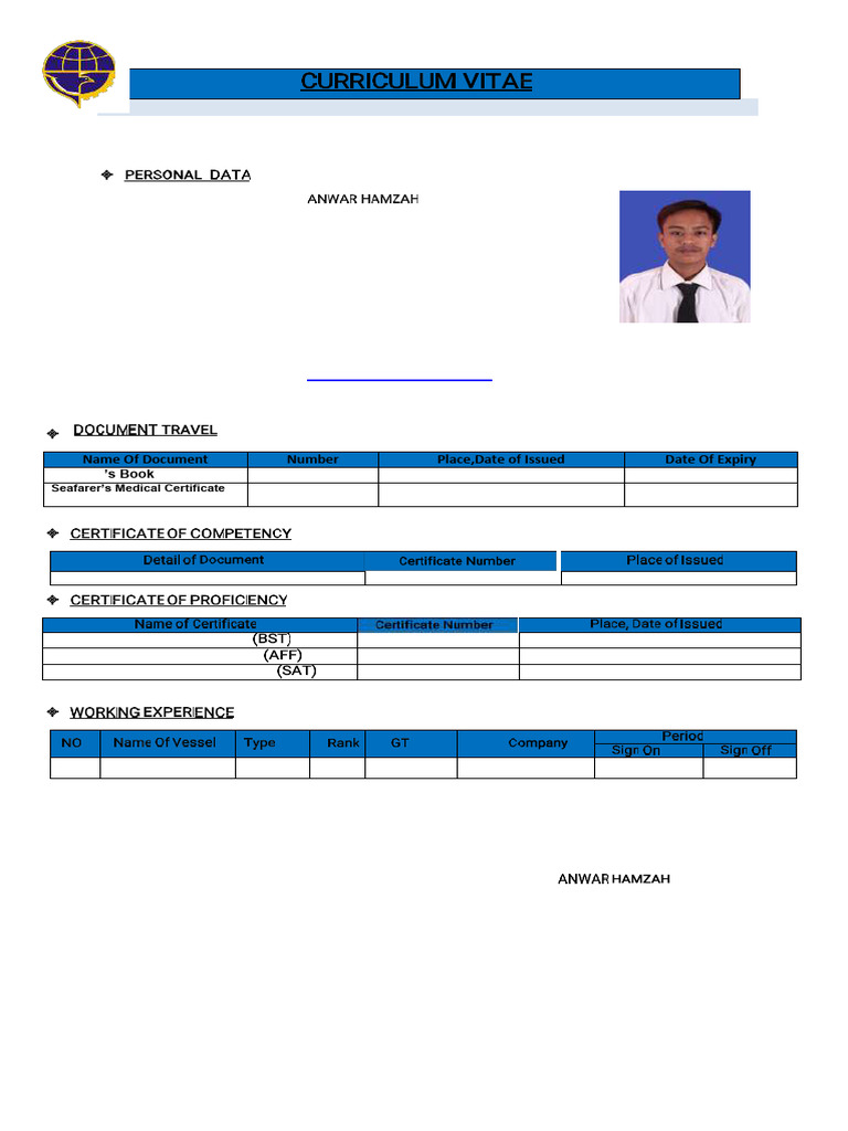 CV Anwar Hamzah | PDF
