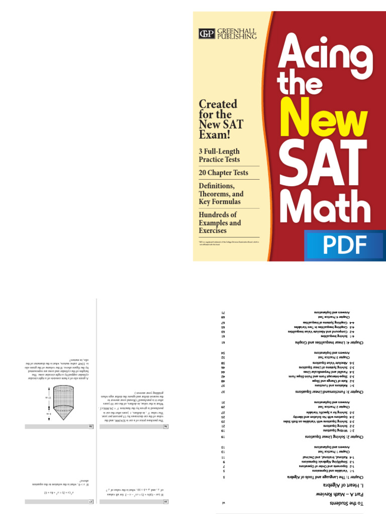 Acing The New SAT Math PDF Book Short Version - Booklet | PDF ...