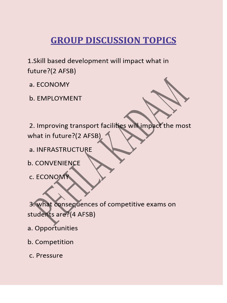 Group Discussion Topics 1.1 | PDF | Infrastructure | Natural Environment