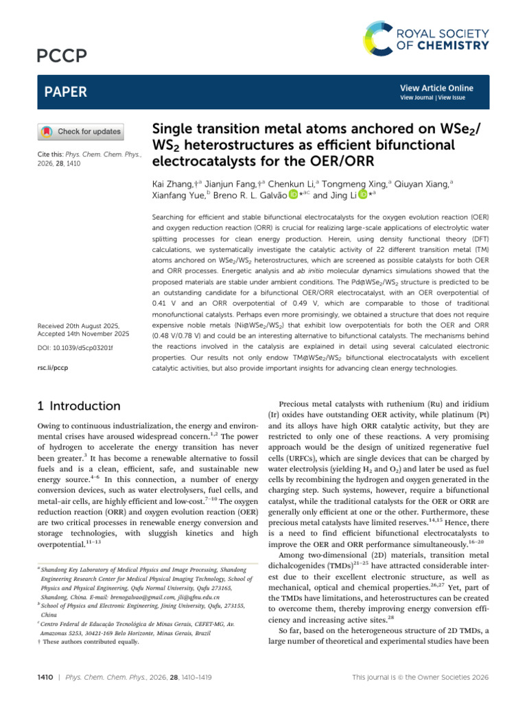 Single Transition Metal Atoms Anchored On WSe2/ WS2 Heterostructures As ...