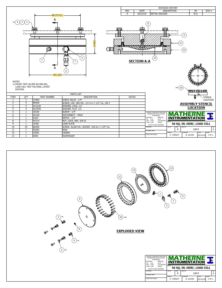 Matherne: Section A-A | PDF | Equipment | Mechanical Engineering