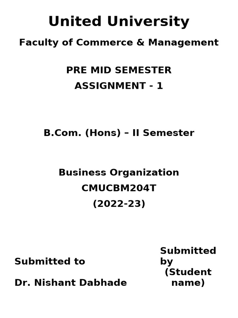 Assignment - 1 - BCM- BO | PDF