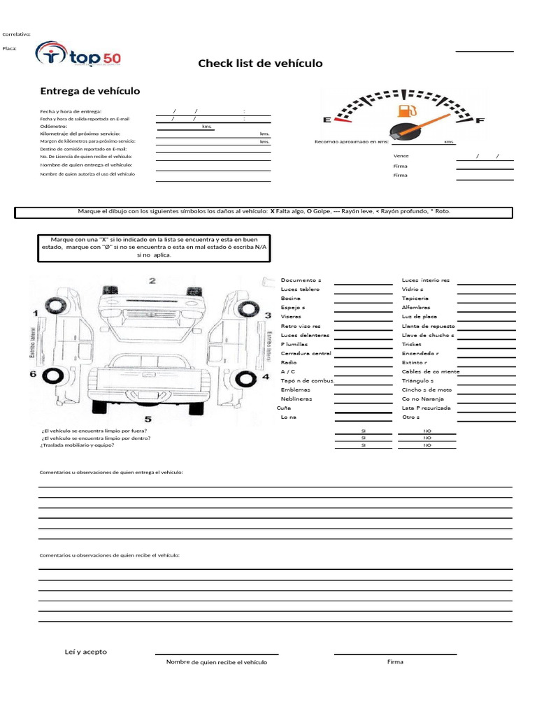 Check Entrega de Pick Up - Entrega | PDF | Vehículos