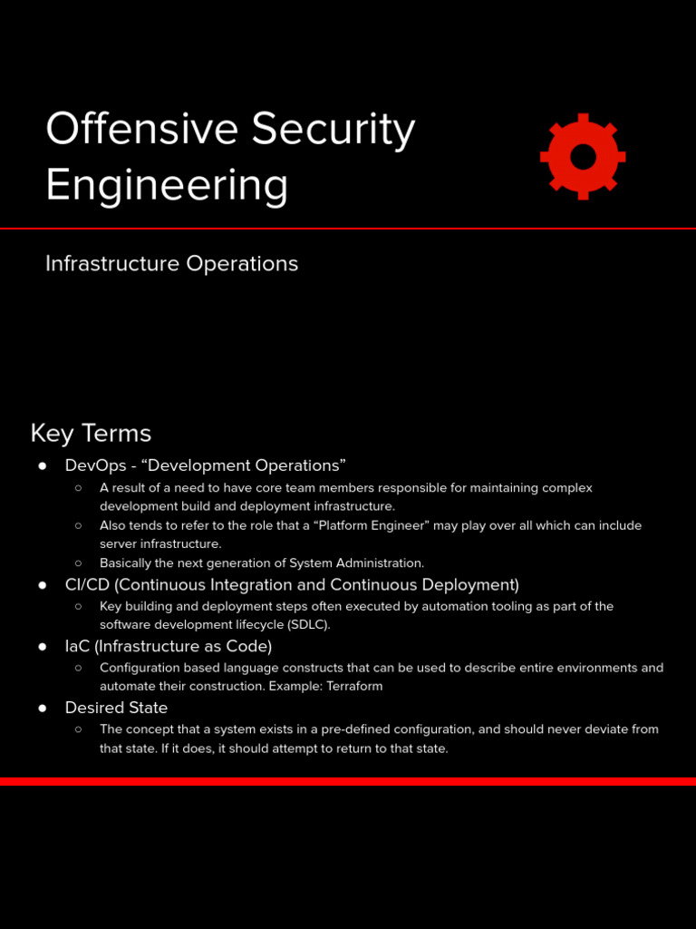 1.1 Infrastructure Operations Presentation | PDF
