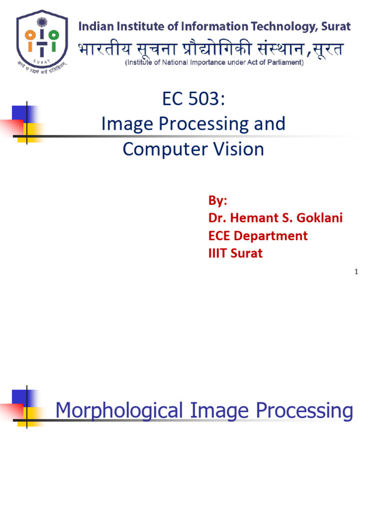 UNIT 3 - 2 Morphological Image Processing | PDF | Shape | Computer Vision