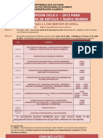 CALENDARIO DE INSCRIPCION CICLO II – 2012 PARA  ESTUDIANTES DE ANTIGUO Y NUEVO INGRESO FMOcc