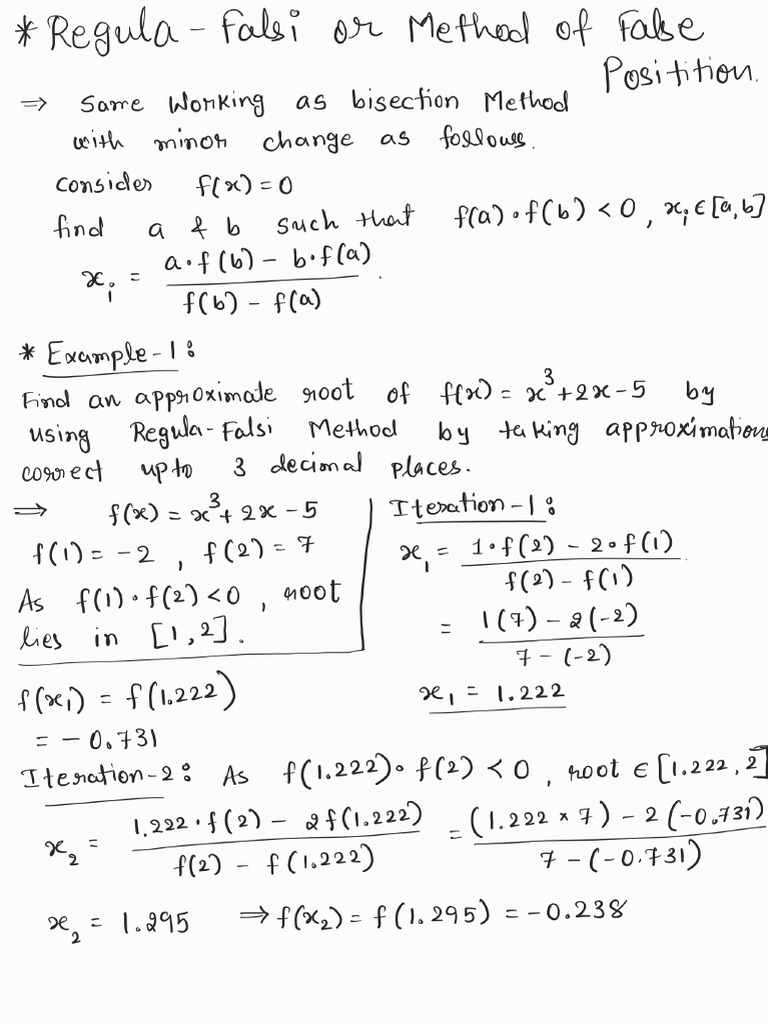 Regula Falsi Method | PDF