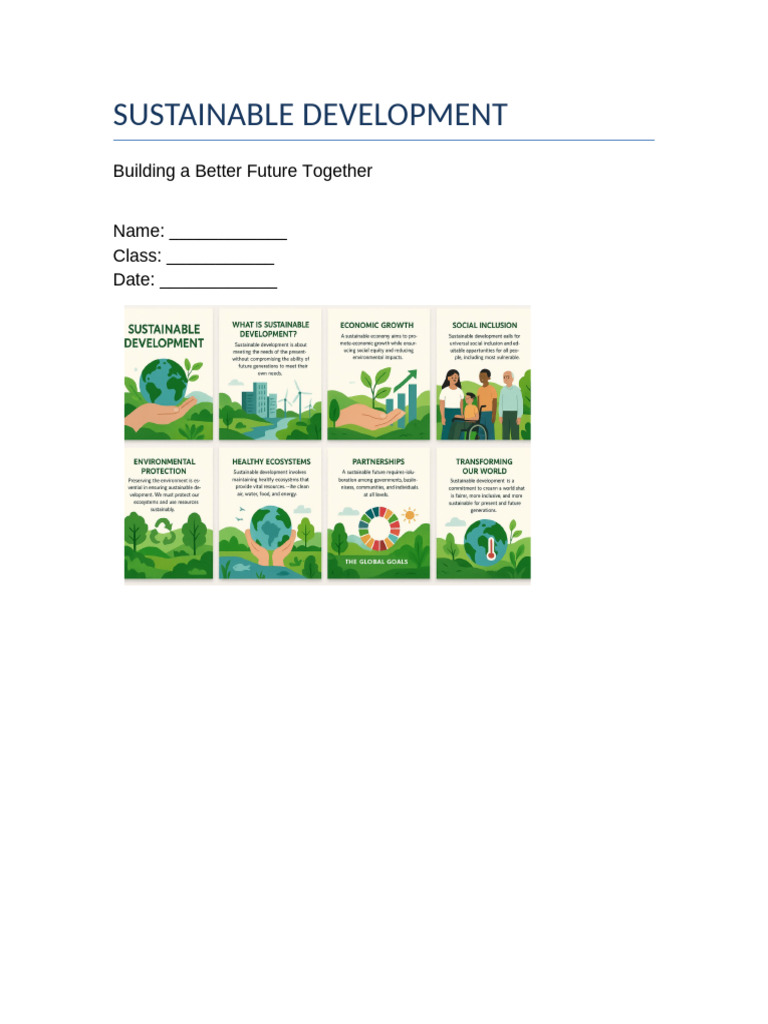 Sustainable Development Booklet | PDF | Sustainability | Sustainable ...