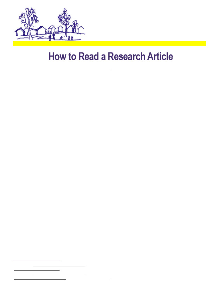 How To Read A Research Article | PDF | Mean | Statistics