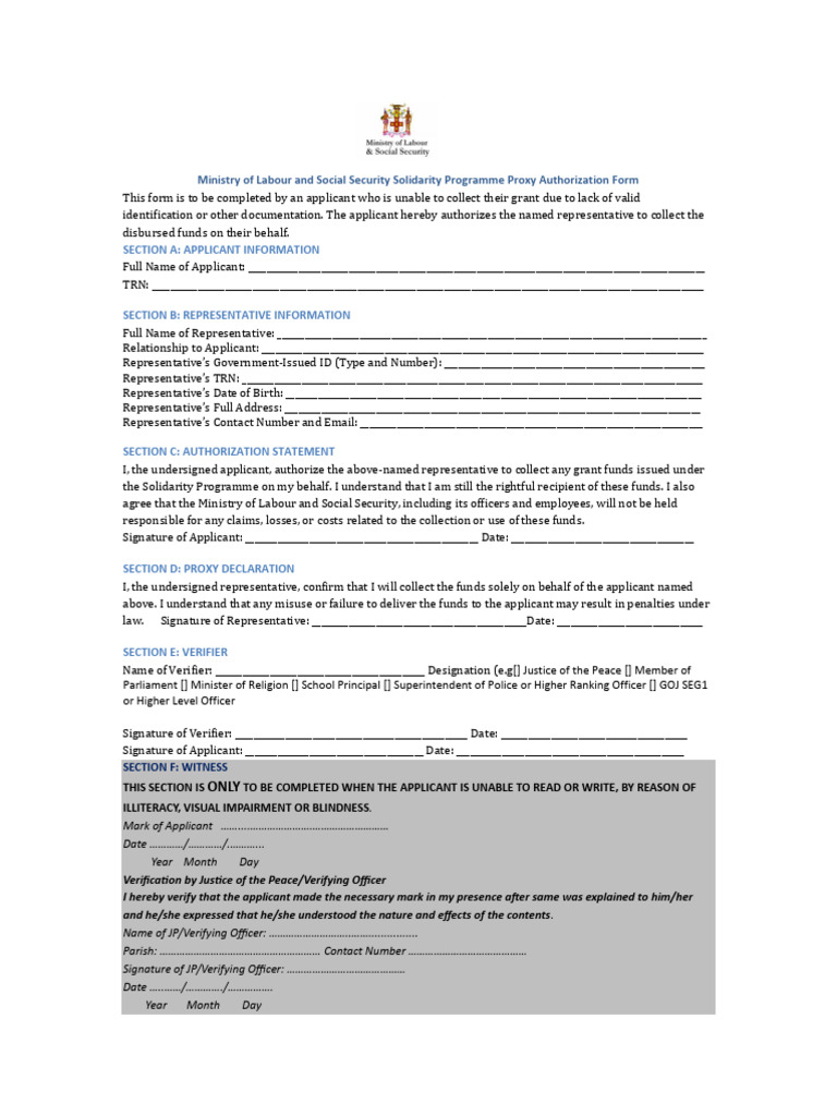 Proxy Authorization Form | PDF | Government | Justice