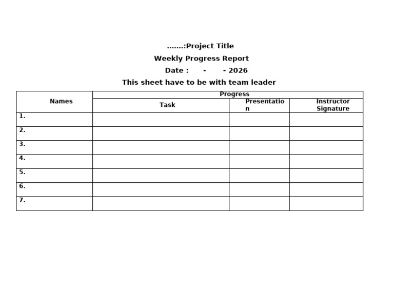 Weekly Progress | PDF