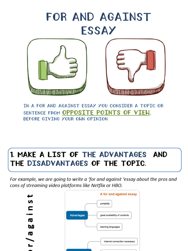 For and Against Essay Structure - Example | PDF