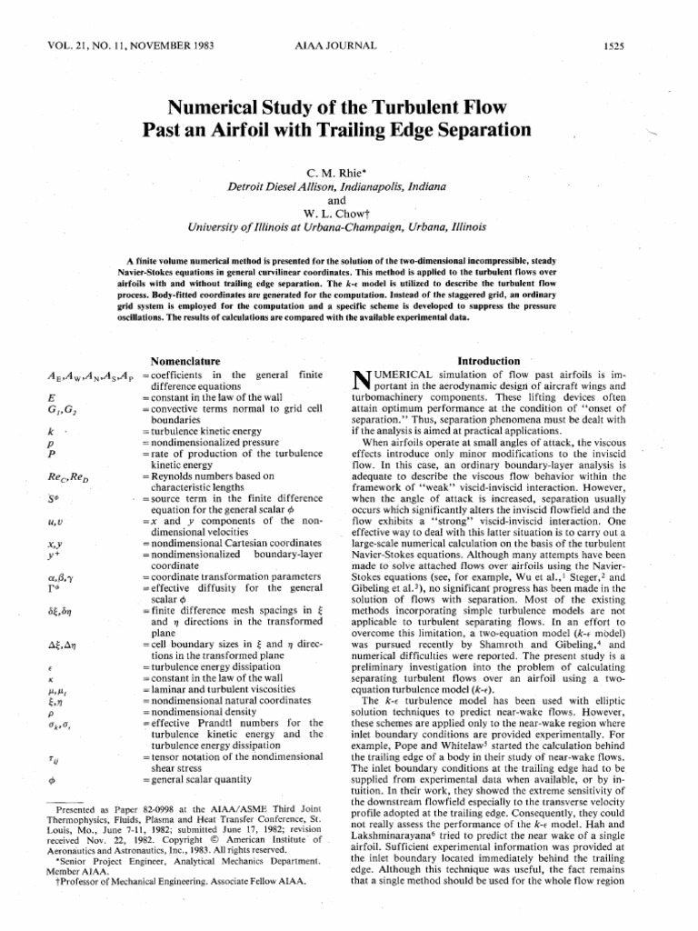 A Numerical Study of The Turbulent Flow Past An Isolated Airfoil With ...