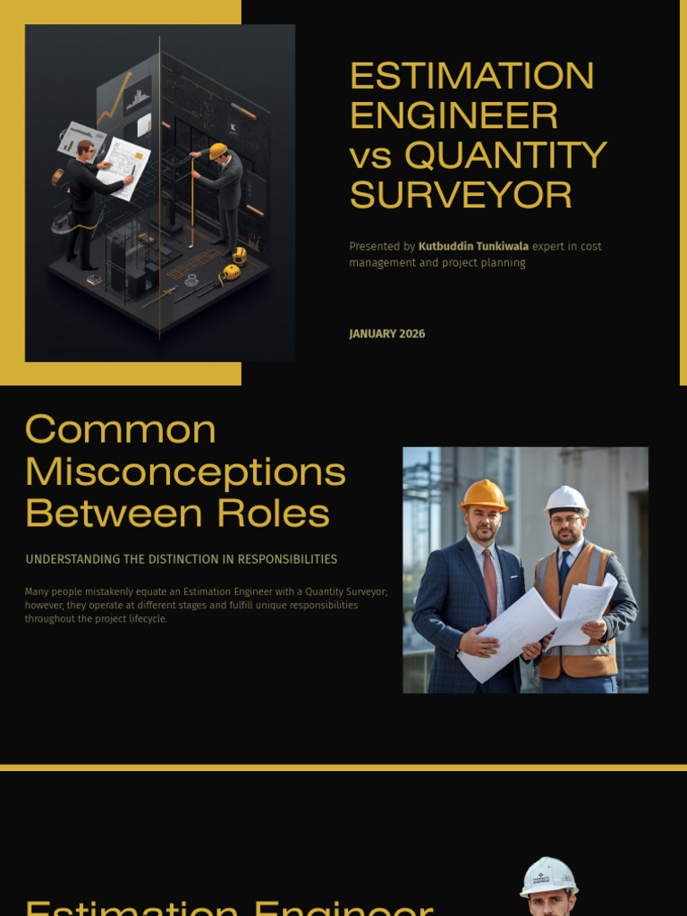 Presentation - ESTIMATION ENGINEER Vs QUANTITY SURVEYOR | PDF ...